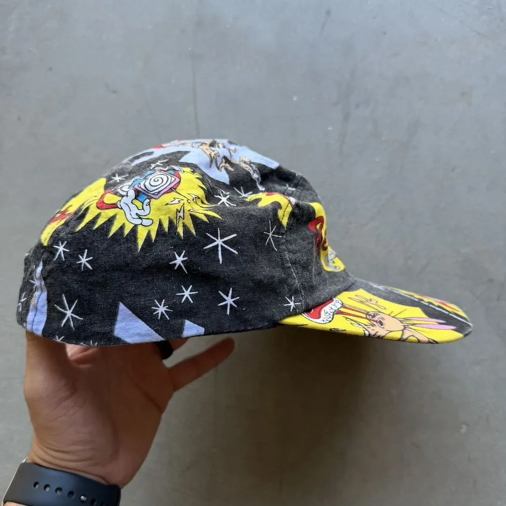 Vintage The Ren & Stimpy Show All Over Print Strapback Hat Cap 90s Cartoon